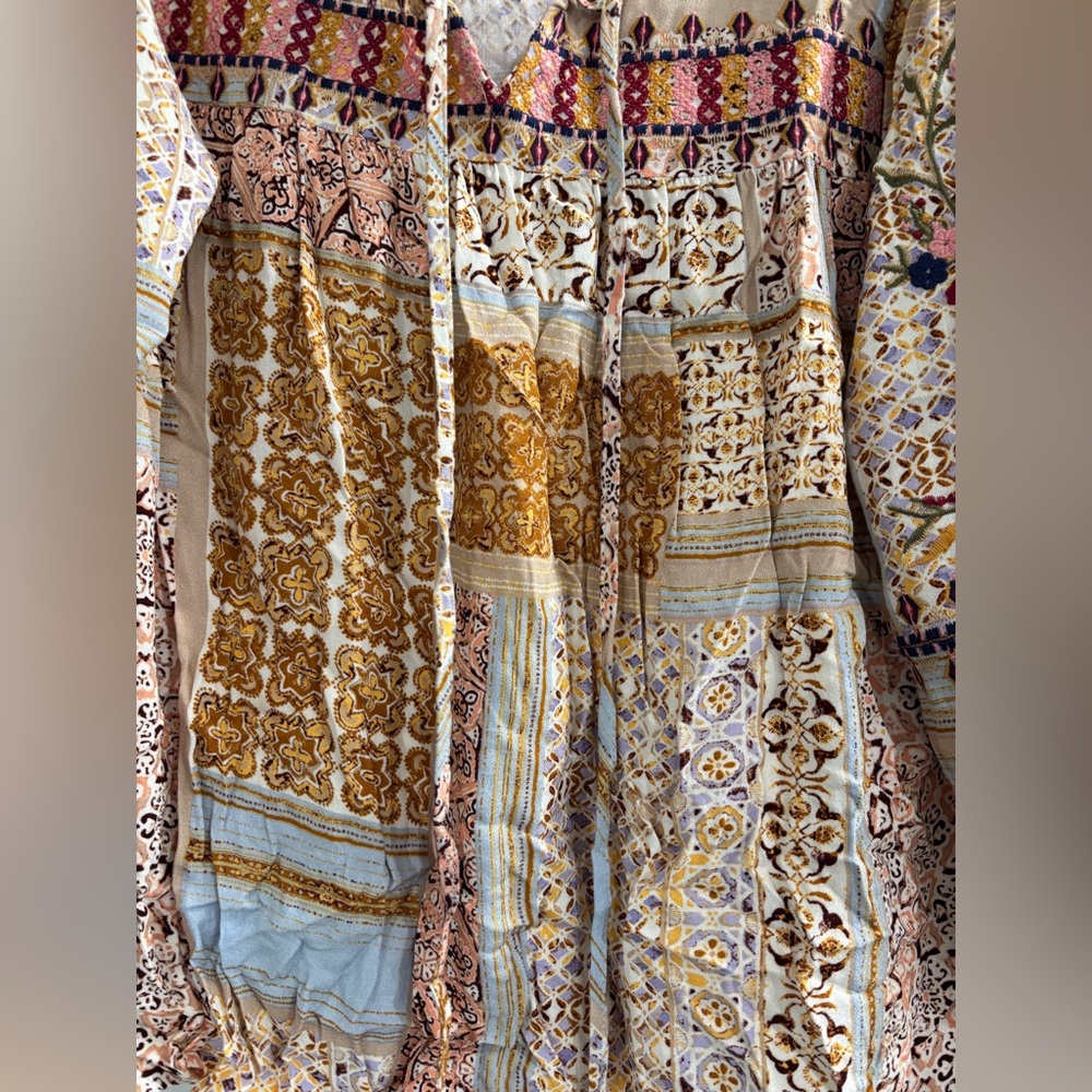 Impressions Multicolor Patchwork Embroidered Flor… - image 3